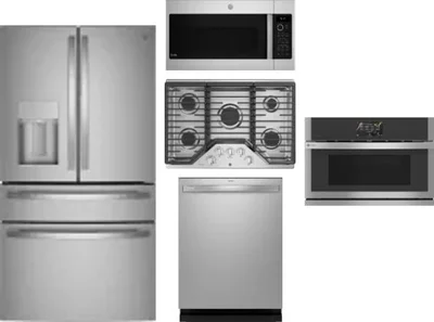 5 Piece Package Includes Refrigerator, Cooktop, Wall Oven, Microwave And Dishwasher